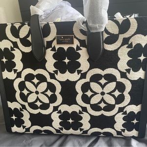Kate Spade Flower Monogram Manhattan Chenille Large Tote
